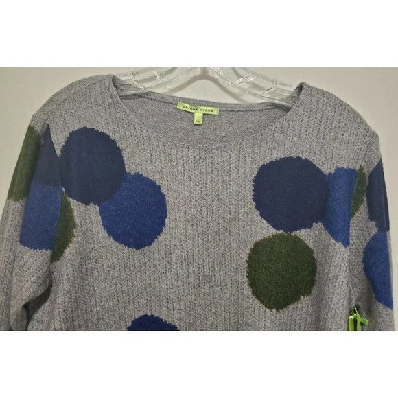 Trisha Tyler Crew Neck Multi Dots Brushed Sweater - Picture 3 of 11